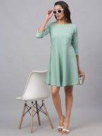 Jainish Women's Green A-Line Dress | Grocsy