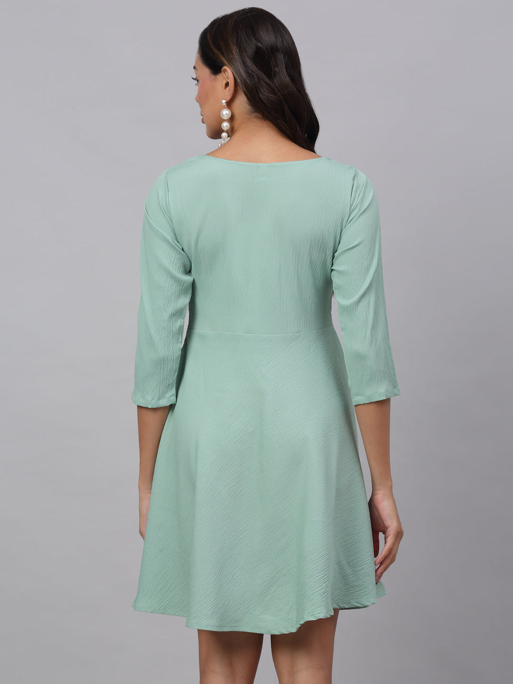 Jainish Women's Green A-Line Dress | Grocsy