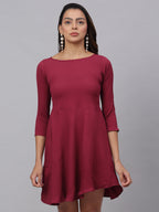 Jainish Women's Maroon A-Line Dress | Grocsy