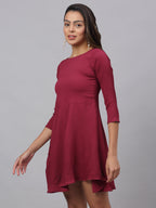 Jainish Women's Maroon A-Line Dress | Grocsy