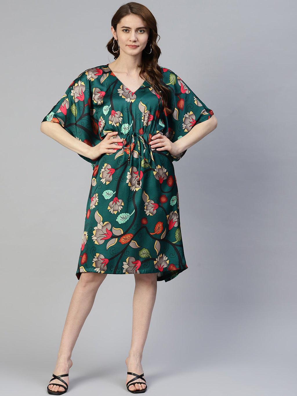 Jainish Women's Green Kaaftan dress | Grocsy