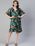 Jainish Women's Green Kaaftan dress | Grocsy