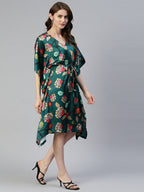 Jainish Women's Green Kaaftan dress | Grocsy