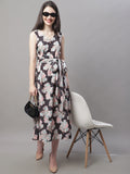 Jainish Women's Black Printed A-Line Dresses | Grocsy