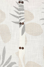 Janasya Off White Cotton Foil Print Straight kurta | Grocsy