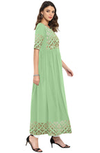 Janasya Light Green Poly Crepe Gold Print Flared kurta | Grocsy