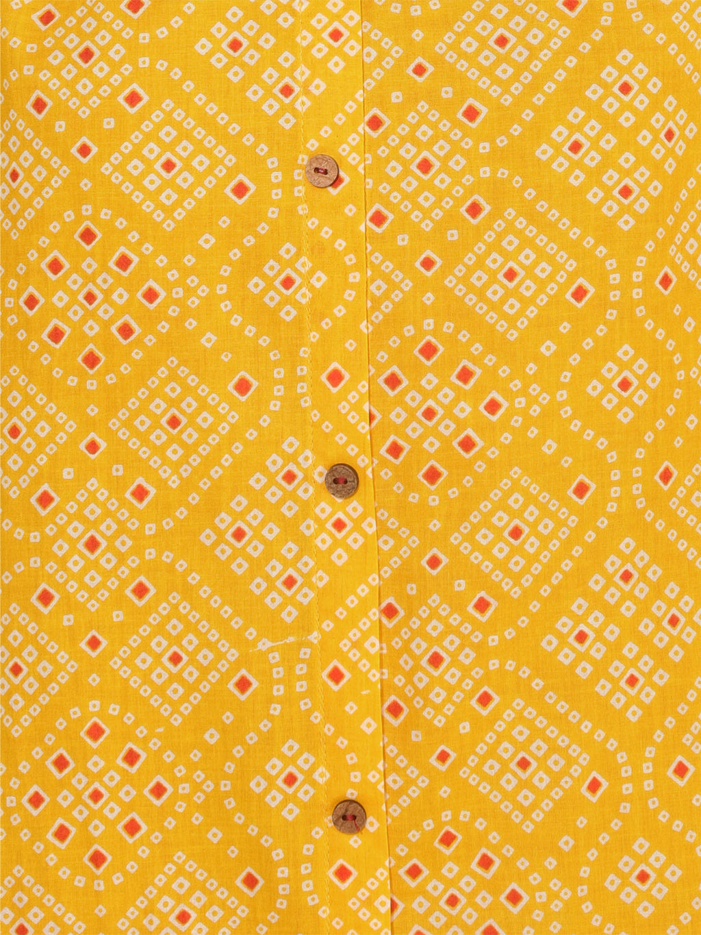 Janasya Yellow Cotton Bandhani Printed Casual Kurta | Grocsy