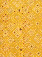 Janasya Yellow Cotton Bandhani Printed Casual Kurta | Grocsy