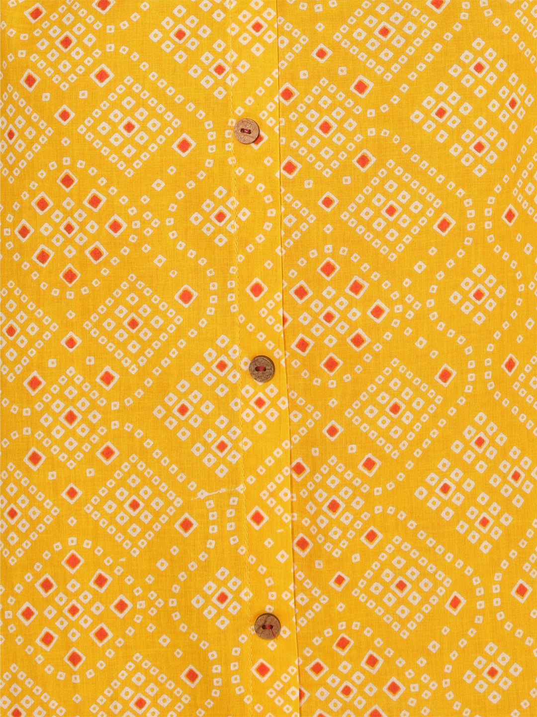 Janasya Yellow Cotton Bandhani Printed Casual Kurta | Grocsy