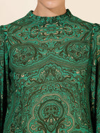 Janasya Women's Green Georgette Digital Printed Casual Top | Grocsy