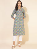 Janasya Multicolor Cotton Printed Casual Kurta | Grocsy