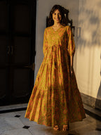Janasya Green Cotton Printed Tiered Dress | Grocsy