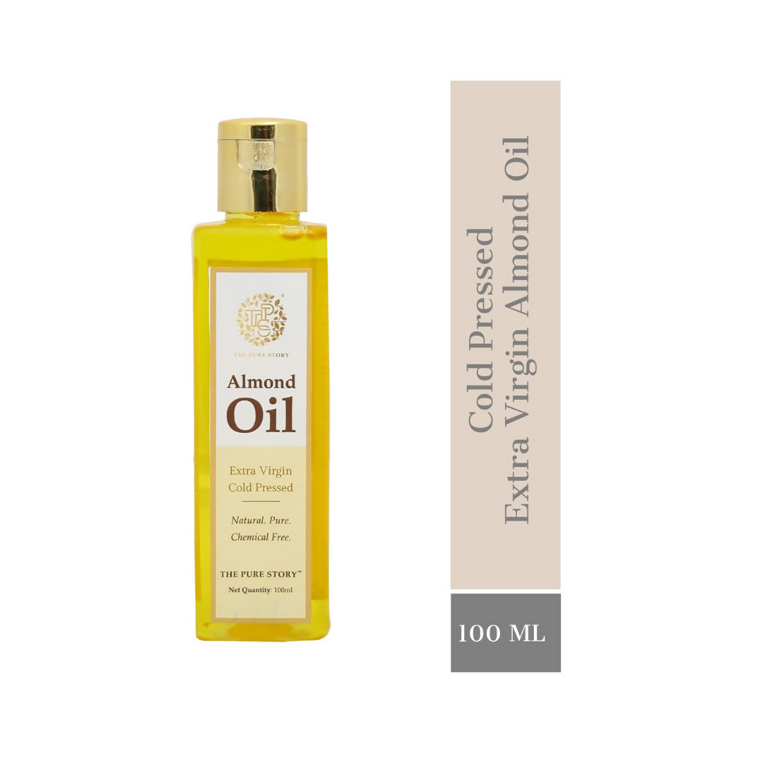 The Pure Story Sweet Almond Oil Pure Cold Pressed For Hair, Skin, Face Care & Massage | Grocsy