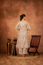 Joban Fashion Red Green Hand Block Printed Cotton Suit Set | Grocsy