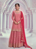 Vastranavya Exquisite Peach Heavy Chinon with Embroidered & Sequins Work Salwar Suits | Grocsy