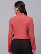 Jainish Women's Peach Solid Shirt - Peach | Grocsy