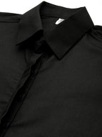 Jainish Women's Black Solid Shirt Style Top | Grocsy