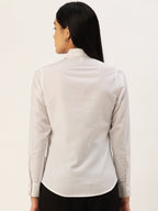 Jainish Women's White Solid Shirt Style Top | Grocsy