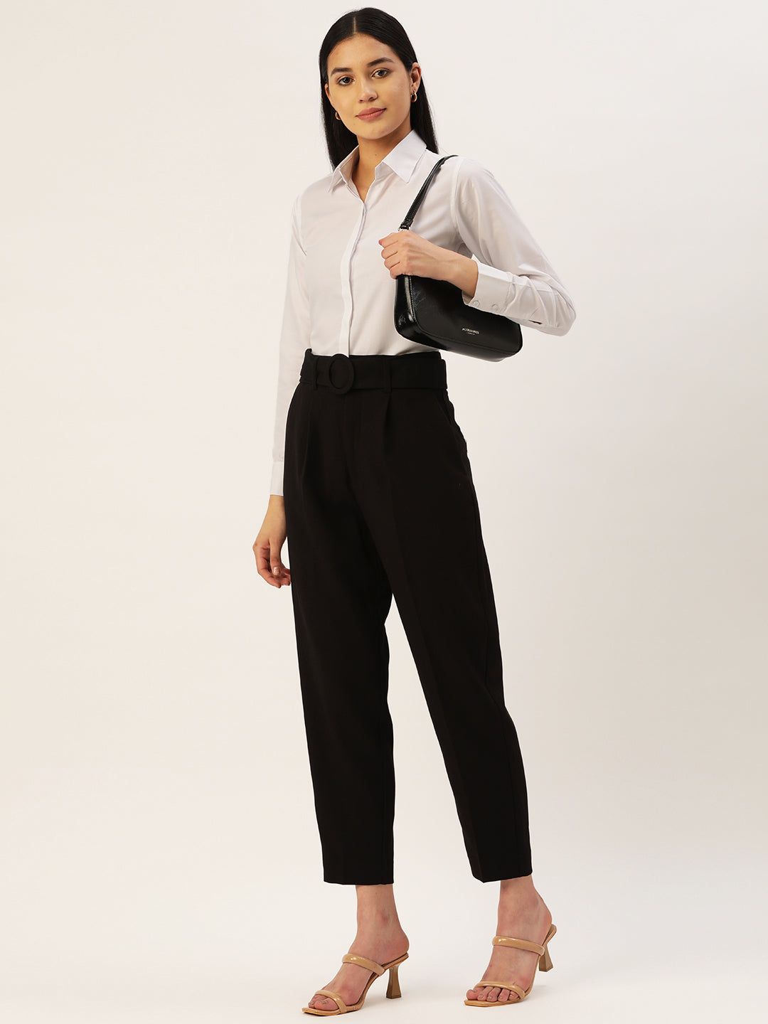 Jainish Women's White Solid Shirt Style Top | Grocsy