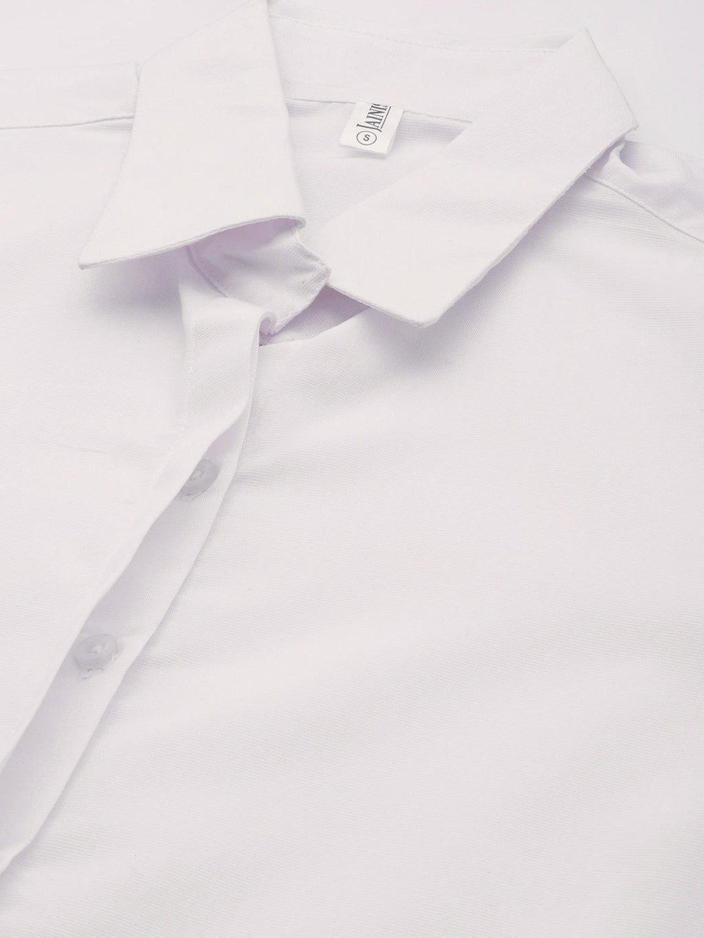 Jainish Women's White Solid Shirt Style Top | Grocsy