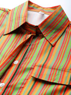 Jainish Women's Striped Double Pocket Shirt Style Top - Lime | Grocsy