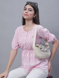Jainish Women's WoChikankari Work Empire Top - Pink | Grocsy