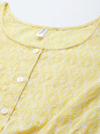Jainish Women's Chikankari Work Empire Top - Yellow | Grocsy