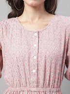 Jainish Women's WoChikankari Work Empire Top - Peach | Grocsy