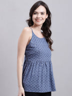 Jainish Women's WoGrey Chikankari Sequen Work Empire Top | Grocsy