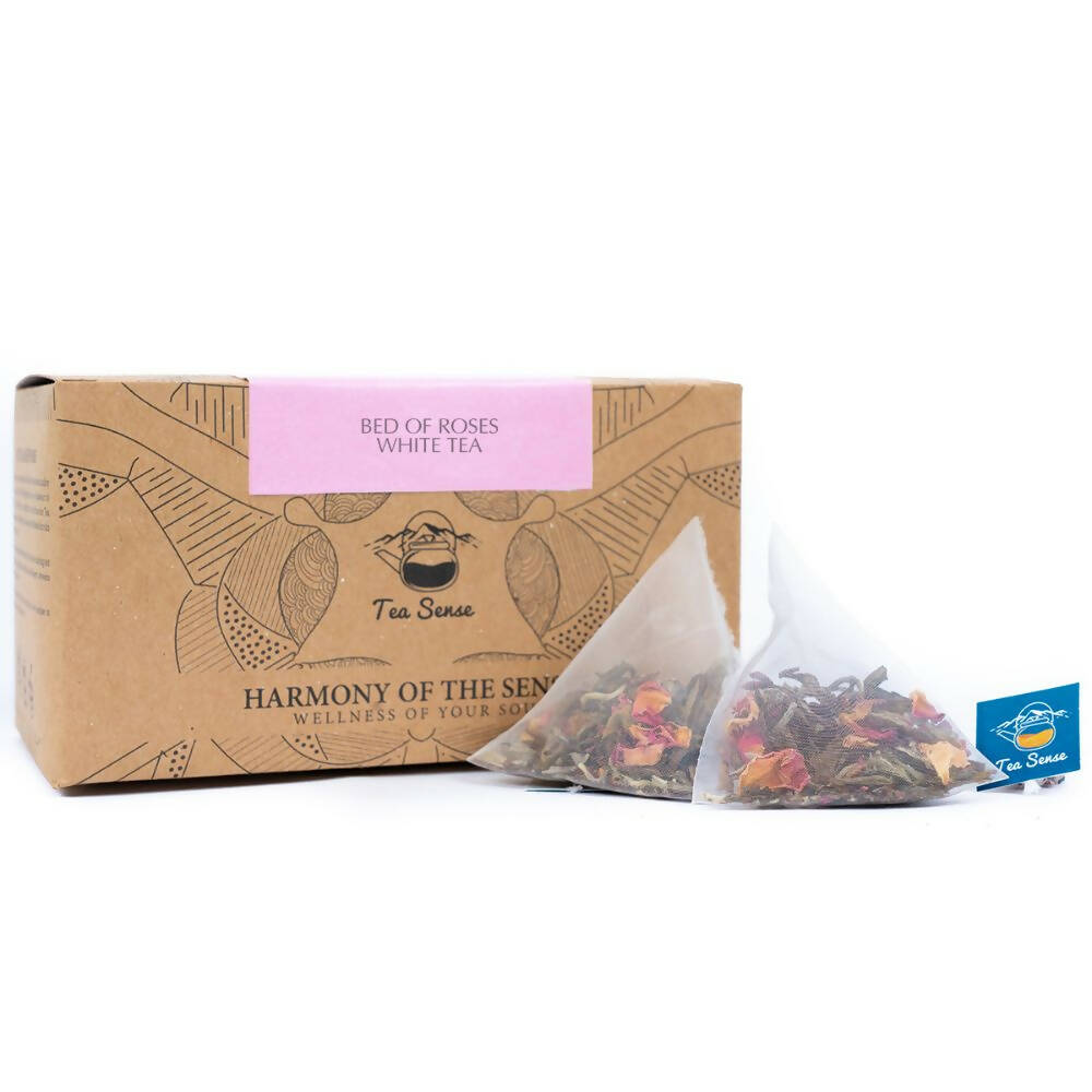 Tea Sense Bed Of Roses White Tea Bags Box | Grocsy