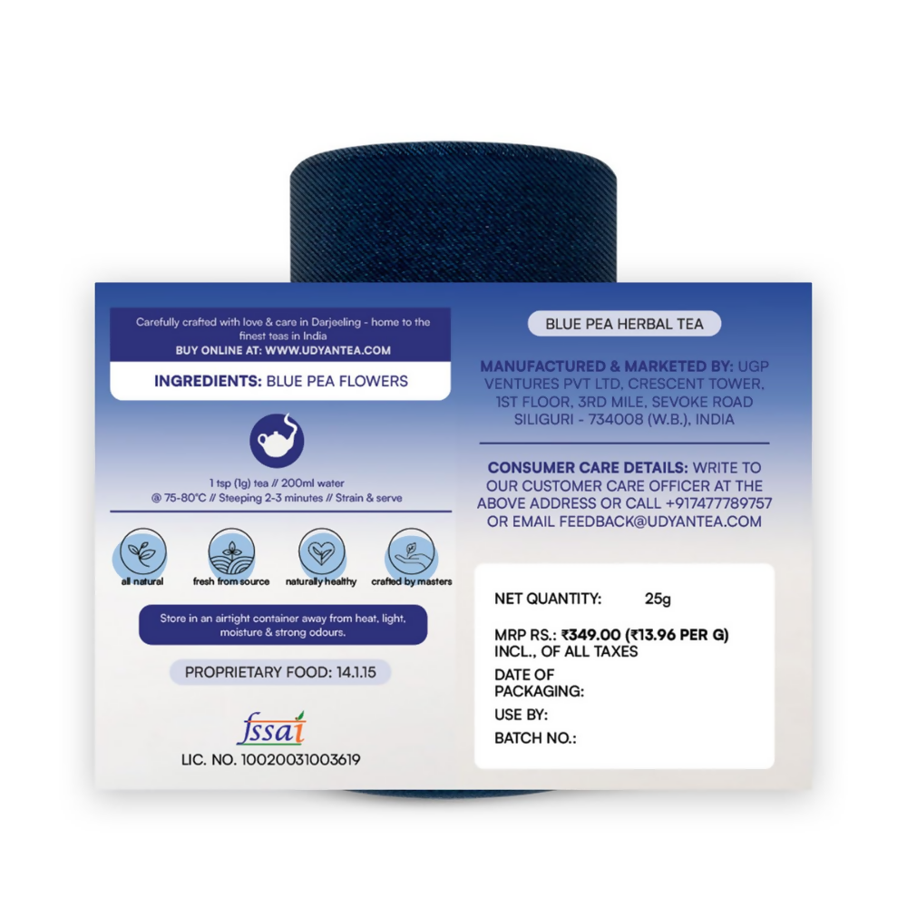 Udyan Tea Blue Pea Herbal Tea | Grocsy