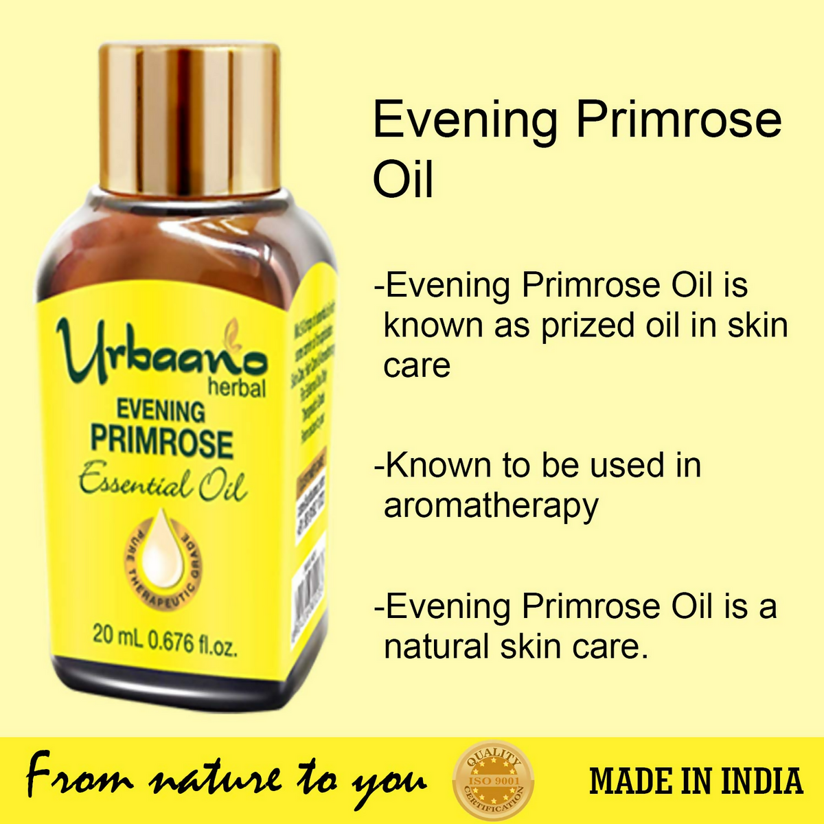Urbaano Herbal Evening Primrose Essential Oil | Grocsy
