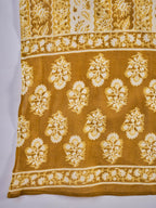 Joban Fashion Printed Mustard Pure Cotton Kurta Set | Grocsy