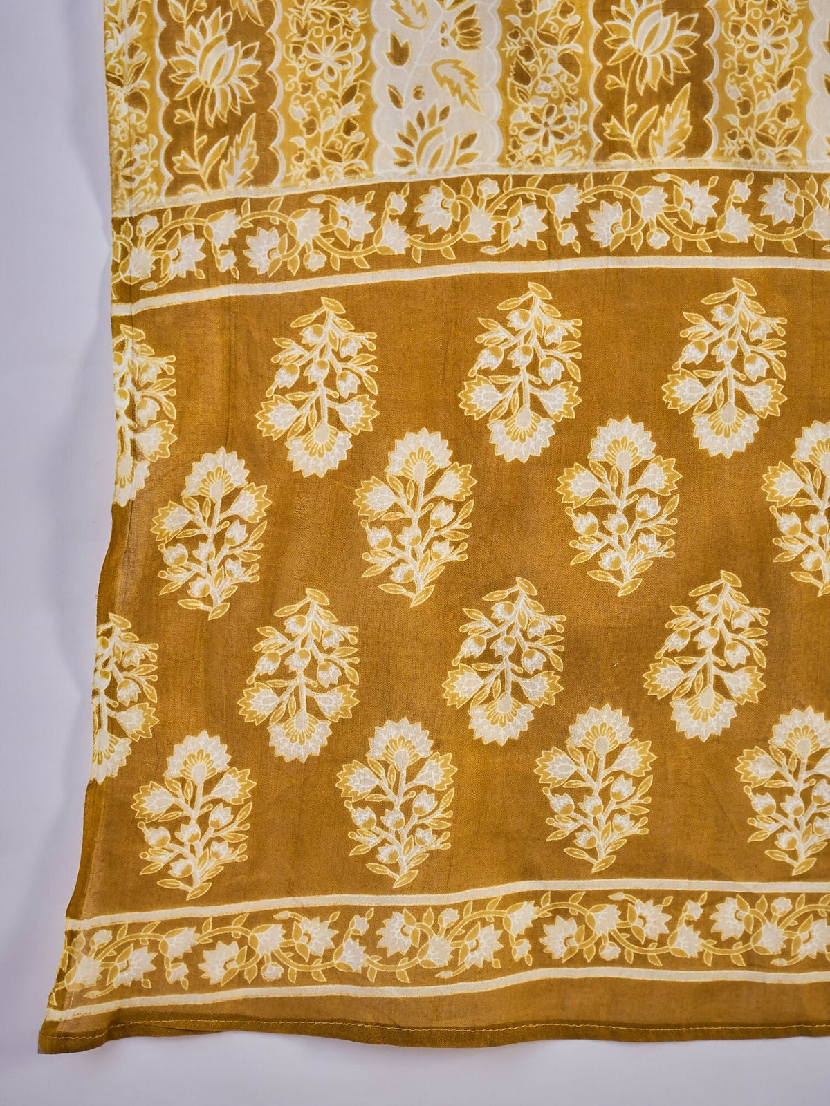 Joban Fashion Printed Mustard Pure Cotton Kurta Set | Grocsy
