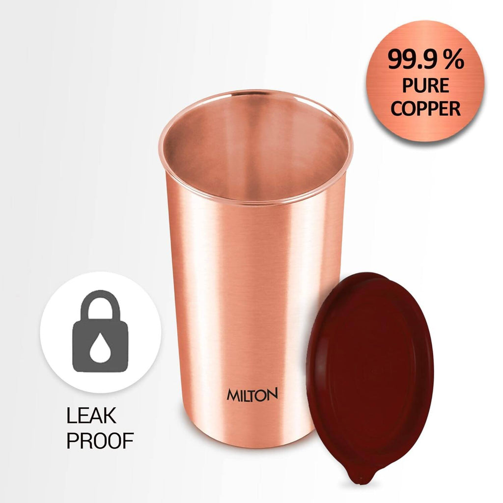 Milton Copper Drinking Water Tumbler with Lid - 480ml | Grocsy