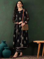 Sangria Floral Printed A-Line Kurta With Trouser | Grocsy
