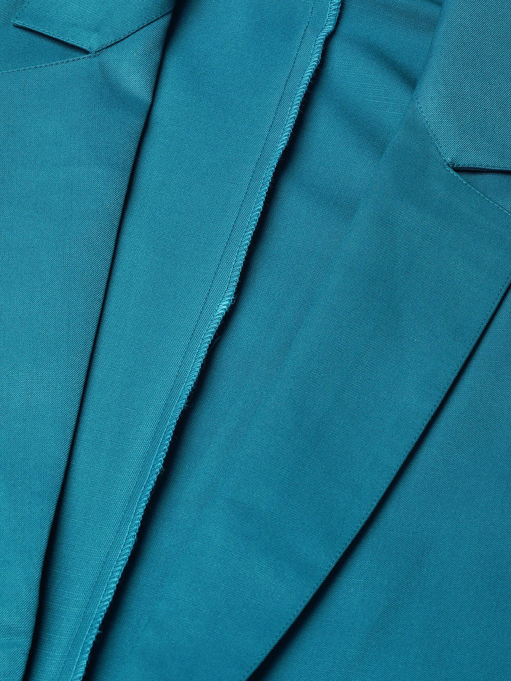 Jompers Women Teal Blue Solid Single-Breasted Smart Casual Blazer | Grocsy