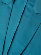Jompers Women Teal Blue Solid Single-Breasted Smart Casual Blazer | Grocsy