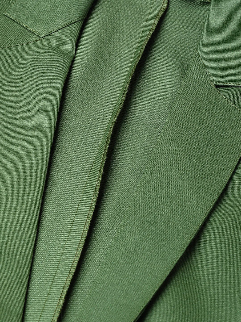 Jompers Women Olive-Green Solid Single-Breasted Smart Casual Blazer | Grocsy