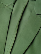 Jompers Women Olive-Green Solid Single-Breasted Smart Casual Blazer | Grocsy