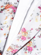 Jompers Women Grey & Pink Satin Floral Print Single-Breasted Casual Blazer | Grocsy