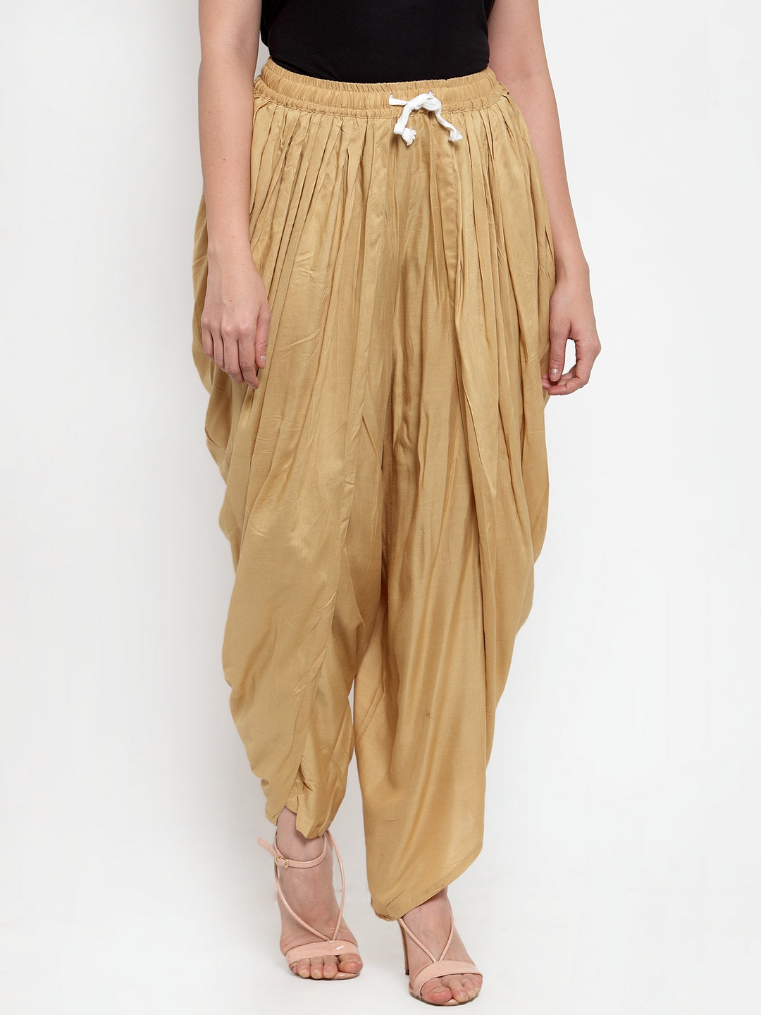 Jompers Women Beige Solid Dhoti | Grocsy