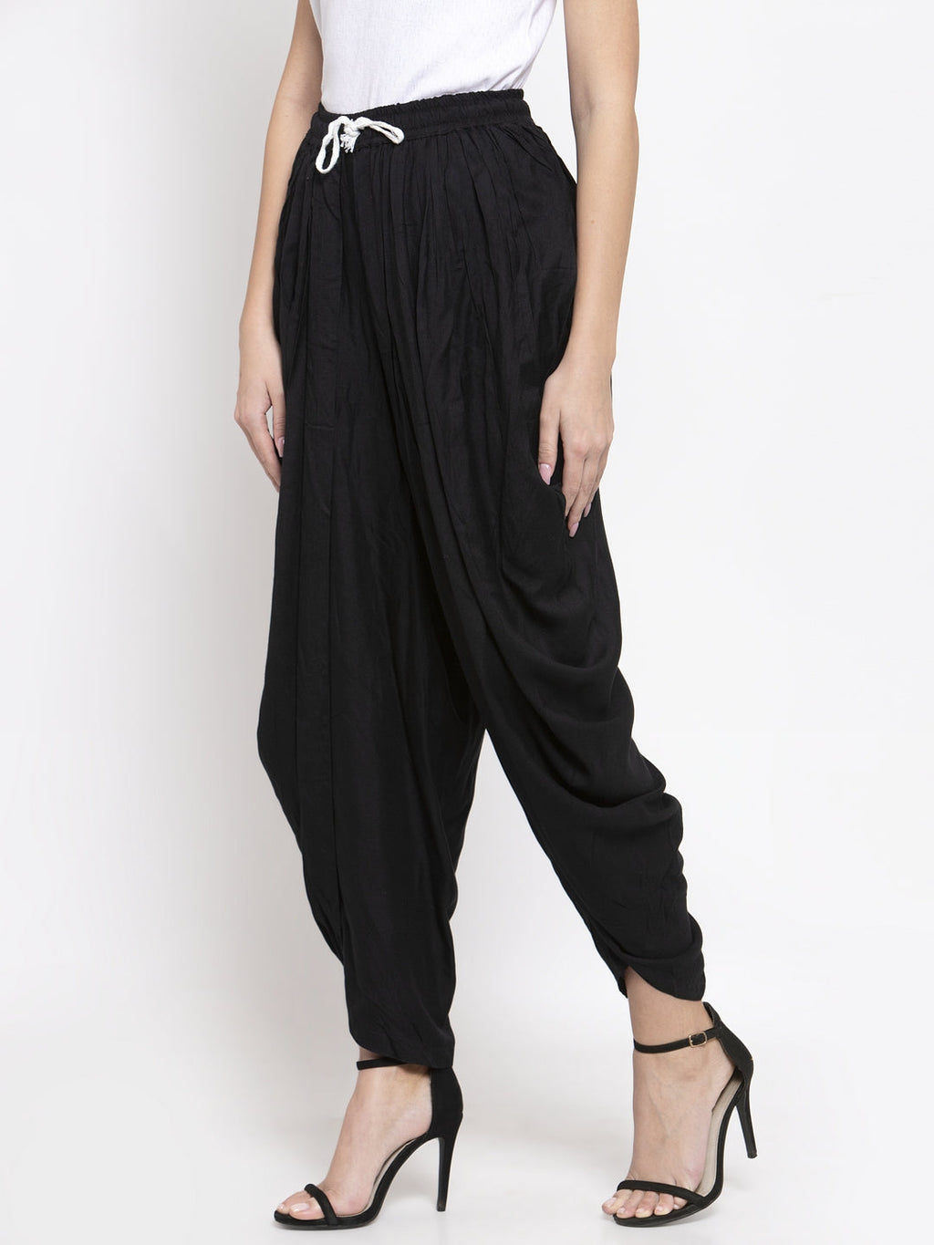 Jompers Women Black Solid Dhoti | Grocsy