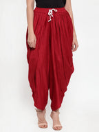Jompers Women Maroon Solid Dhoti | Grocsy