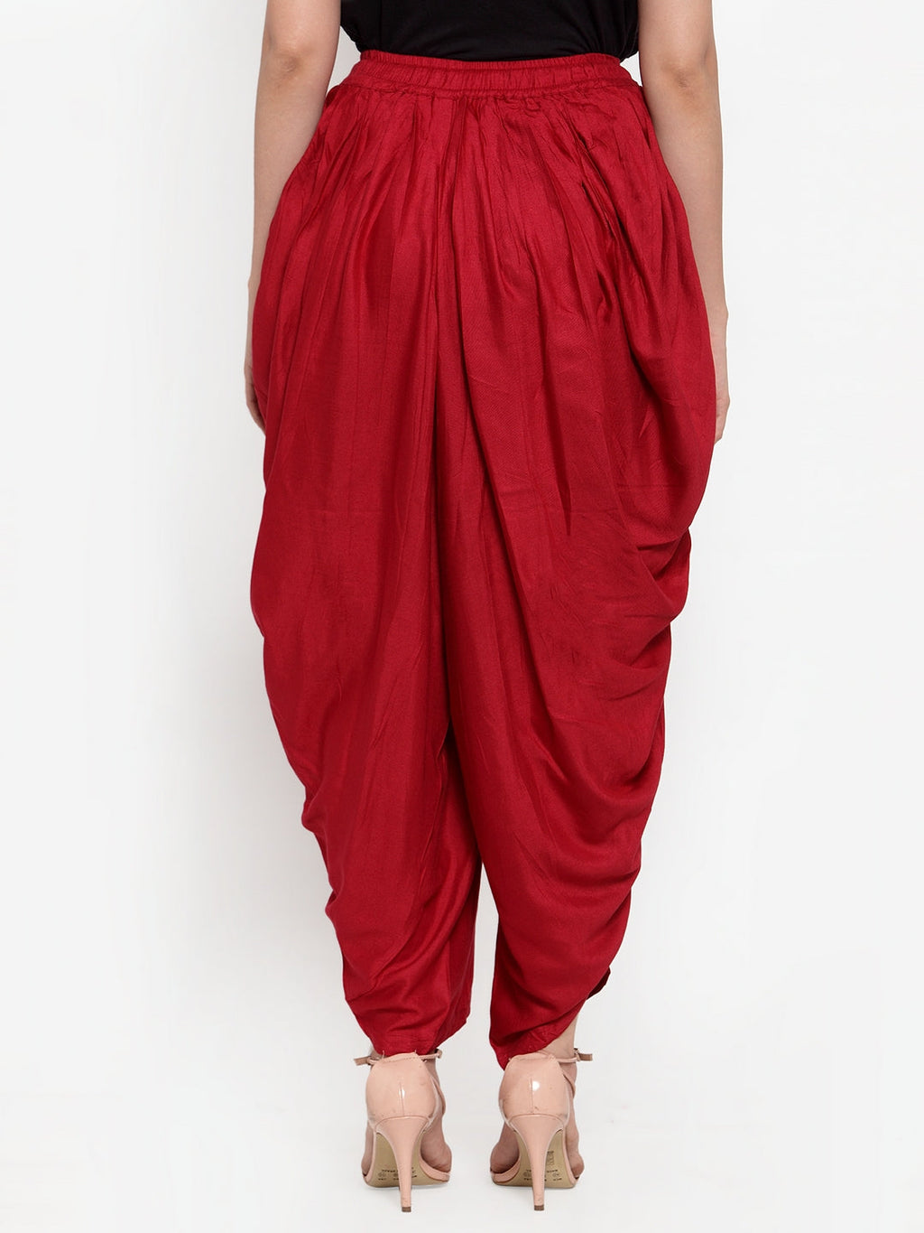 Jompers Women Maroon Solid Dhoti | Grocsy