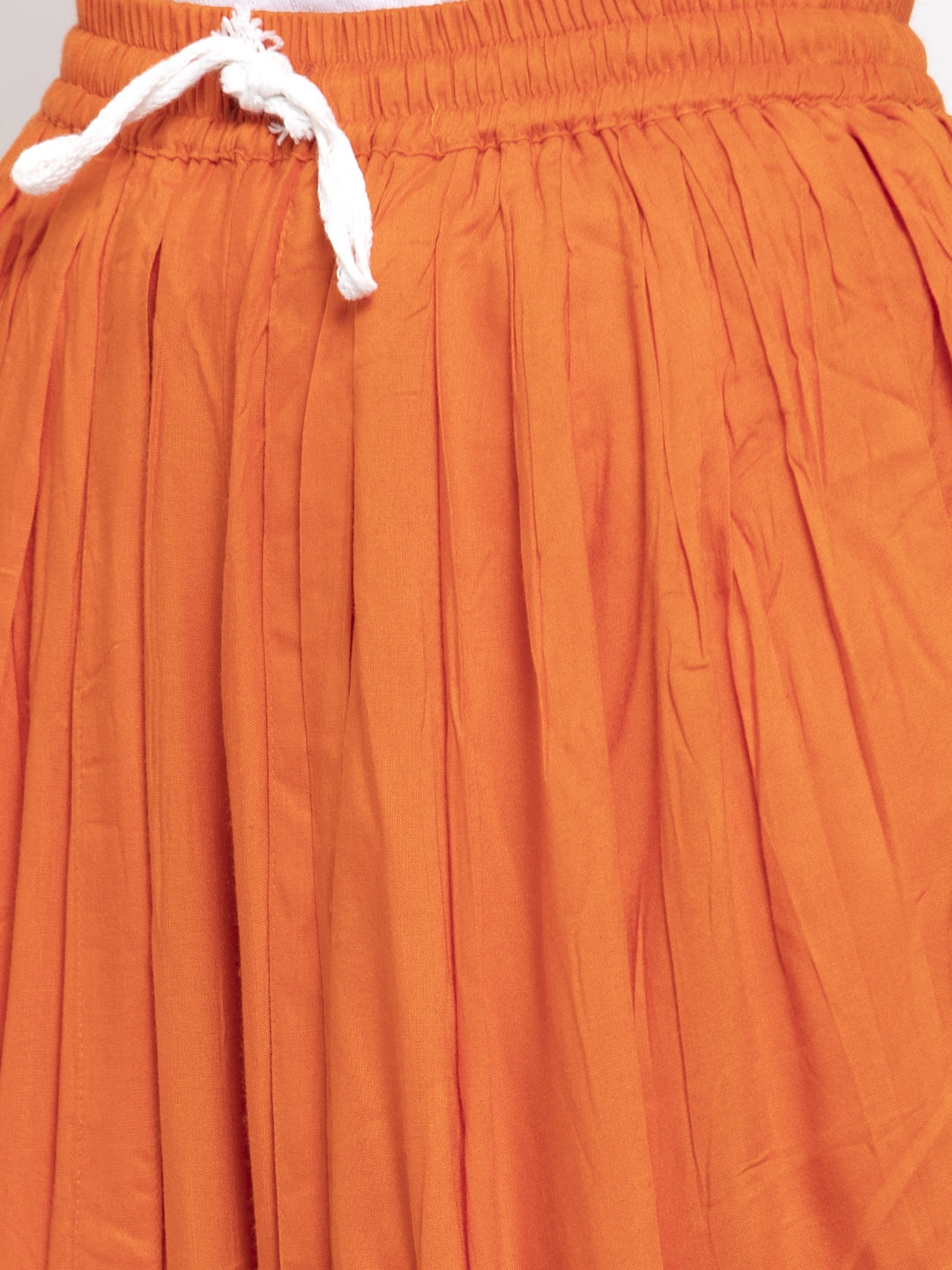 Jompers Women Orange Solid Dhoti | Grocsy