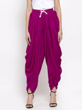 Jompers Women Purple Solid Dhoti | Grocsy