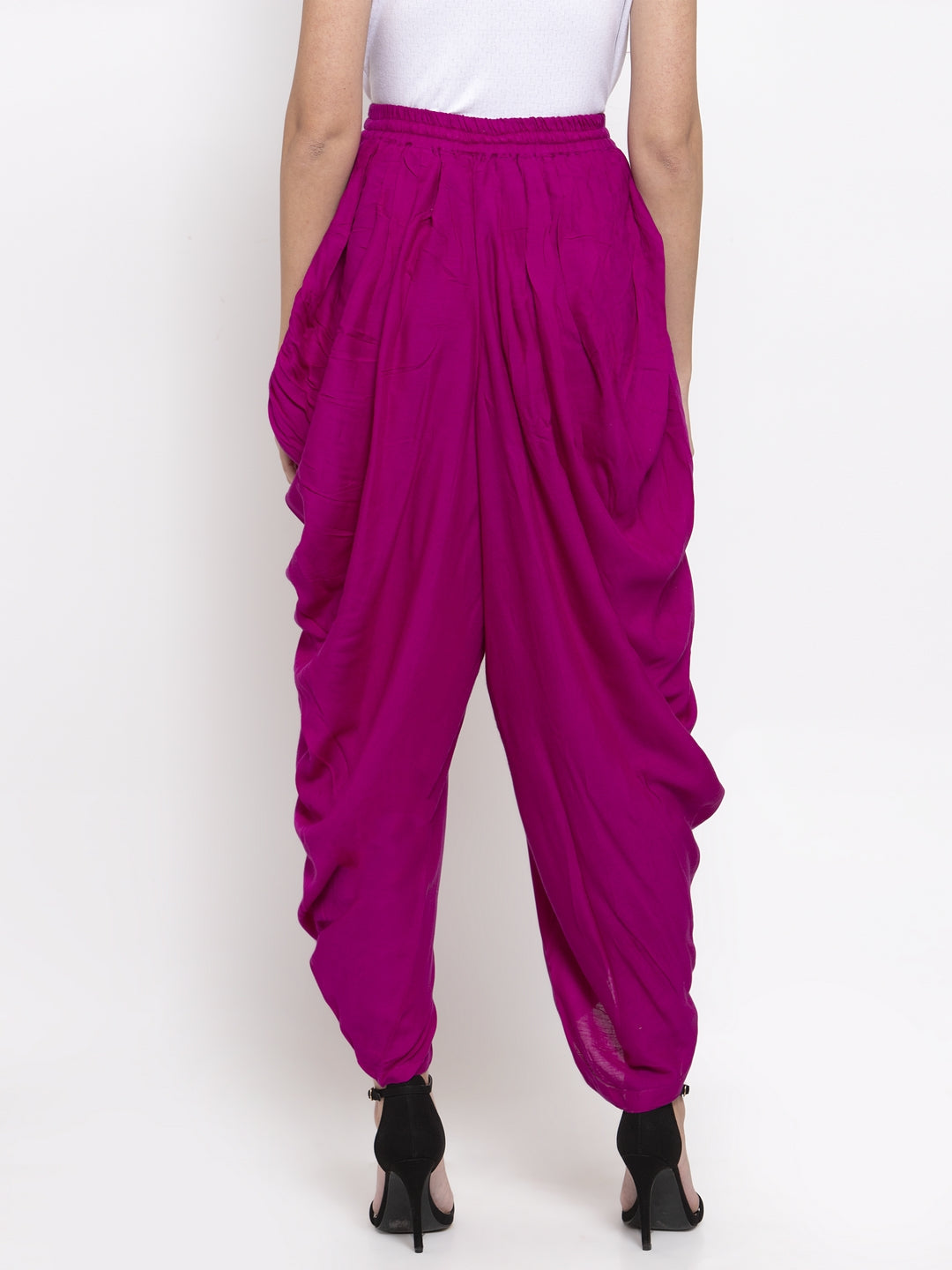 Jompers Women Purple Solid Dhoti | Grocsy