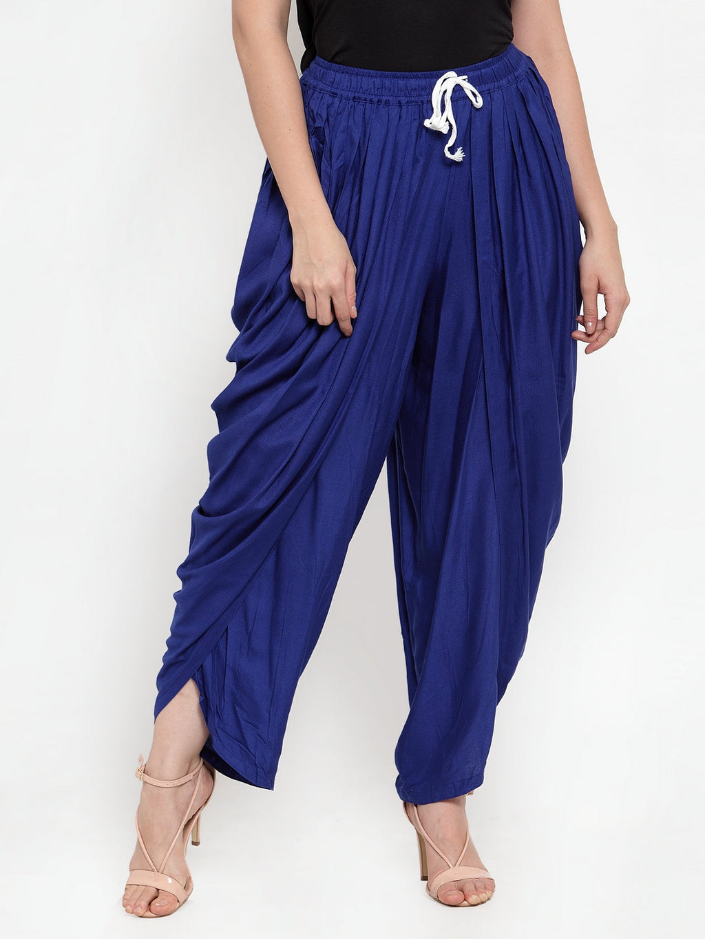 Jompers Women Royal-Blue Solid Dhoti | Grocsy