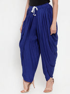 Jompers Women Royal-Blue Solid Dhoti | Grocsy